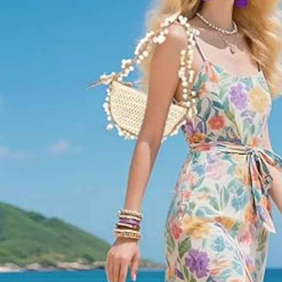 Neiman Marcus Pearl Woven Seashell Women’s Handbag - Picture 4 of 5